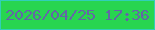 文字の大きさ：4、枠の色：31cfb8、背景の色：28d550、文字の色：6367a6 無料ブログパーツのブログ時計