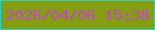 文字の大きさ：2、枠の色：31cfbd、背景の色：849e10、文字の色：c544cd 無料ブログパーツのブログ時計