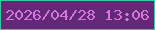 文字の大きさ：4、枠の色：31d094、背景の色：632878、文字の色：d478db 無料ブログパーツのブログ時計