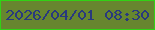 文字の大きさ：4、枠の色：31d215、背景の色：67862f、文字の色：29397e 無料ブログパーツのブログ時計