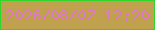 文字の大きさ：2、枠の色：31d62d、背景の色：c0a14e、文字の色：e077c6 無料ブログパーツのブログ時計