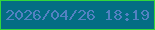 文字の大きさ：1、枠の色：31d63d、背景の色：036d84、文字の色：5381c2 無料ブログパーツのブログ時計