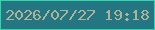 文字の大きさ：5、枠の色：31d7a6、背景の色：247682、文字の色：adb49a 無料ブログパーツのブログ時計