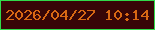 文字の大きさ：4、枠の色：31da4a、背景の色：370607、文字の色：d86814 無料ブログパーツのブログ時計