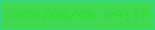 文字の大きさ：2、枠の色：31da89、背景の色：41d951、文字の色：2ce035 無料ブログパーツのブログ時計