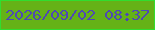 文字の大きさ：1、枠の色：31dd2f、背景の色：65b217、文字の色：4e49b3 無料ブログパーツのブログ時計