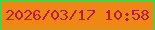 文字の大きさ：4、枠の色：31de50、背景の色：f08715、文字の色：b41c3a 無料ブログパーツのブログ時計