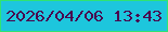 文字の大きさ：3、枠の色：31e372、背景の色：1dc6dd、文字の色：49044f 無料ブログパーツのブログ時計