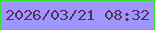 文字の大きさ：2、枠の色：31e42a、背景の色：a096ff、文字の色：583059 無料ブログパーツのブログ時計