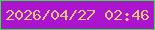 文字の大きさ：1、枠の色：31e643、背景の色：ad14cd、文字の色：d8c773 無料ブログパーツのブログ時計