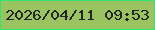 文字の大きさ：5、枠の色：31e670、背景の色：99c460、文字の色：24242a 無料ブログパーツのブログ時計