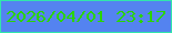 文字の大きさ：2、枠の色：31e6ac、背景の色：5483f0、文字の色：2bd401 無料ブログパーツのブログ時計
