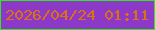 文字の大きさ：1、枠の色：31e81f、背景の色：8d39c7、文字の色：dc7017 無料ブログパーツのブログ時計