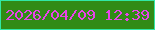 文字の大きさ：1、枠の色：31e8a5、背景の色：318b15、文字の色：e944e9 無料ブログパーツのブログ時計