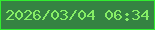 文字の大きさ：5、枠の色：31ec30、背景の色：358342、文字の色：86ee66 無料ブログパーツのブログ時計