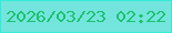 文字の大きさ：4、枠の色：31ecd8、背景の色：73e5dd、文字の色：1ec16e 無料ブログパーツのブログ時計