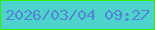 文字の大きさ：4、枠の色：31ed03、背景の色：4dd3cb、文字の色：5286d4 無料ブログパーツのブログ時計