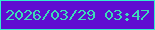 文字の大きさ：4、枠の色：31edcf、背景の色：600dd1、文字の色：3ddbb7 無料ブログパーツのブログ時計