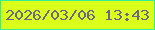 文字の大きさ：1、枠の色：31ee97、背景の色：d9ff1a、文字の色：6c668b 無料ブログパーツのブログ時計