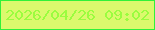 文字の大きさ：3、枠の色：31f139、背景の色：dbf96d、文字の色：9bfc3f 無料ブログパーツのブログ時計