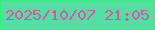 文字の大きさ：5、枠の色：31f176、背景の色：56dda3、文字の色：dd53a7 無料ブログパーツのブログ時計