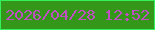 文字の大きさ：4、枠の色：31f25a、背景の色：35971a、文字の色：bf4fc2 無料ブログパーツのブログ時計