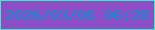 文字の大きさ：3、枠の色：31f3b7、背景の色：8c4dc6、文字の色：0590cd 無料ブログパーツのブログ時計
