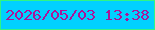 文字の大きさ：4、枠の色：31f584、背景の色：01d1fe、文字の色：ab1499 無料ブログパーツのブログ時計