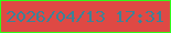 文字の大きさ：2、枠の色：31f919、背景の色：df4944、文字の色：3d8297 無料ブログパーツのブログ時計