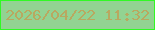文字の大きさ：2、枠の色：31f925、背景の色：92d392、文字の色：b9a860 無料ブログパーツのブログ時計