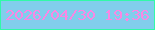 文字の大きさ：2、枠の色：31f9a8、背景の色：81ceec、文字の色：f987e4 無料ブログパーツのブログ時計