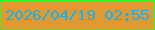 文字の大きさ：1、枠の色：31fa20、背景の色：de9a33、文字の色：1bafee 無料ブログパーツのブログ時計
