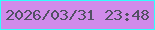 文字の大きさ：4、枠の色：31fffc、背景の色：d08bea、文字の色：525064 無料ブログパーツのブログ時計