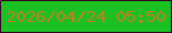 文字の大きさ：2、枠の色：32001c、背景の色：19c123、文字の色：bd811f 無料ブログパーツのブログ時計