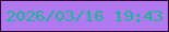 文字の大きさ：4、枠の色：32002c、背景の色：b179f0、文字の色：0fbc8f 無料ブログパーツのブログ時計
