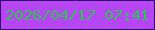 文字の大きさ：5、枠の色：320073、背景の色：b645f4、文字の色：32c056 無料ブログパーツのブログ時計