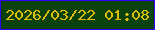 文字の大きさ：2、枠の色：3200fe、背景の色：0b420b、文字の色：dfbd0c 無料ブログパーツのブログ時計
