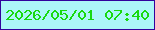 文字の大きさ：1、枠の色：32029d、背景の色：acf6f8、文字の色：18d90f 無料ブログパーツのブログ時計