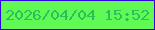 文字の大きさ：5、枠の色：3204e2、背景の色：61fa54、文字の色：2bbe5d 無料ブログパーツのブログ時計