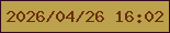 文字の大きさ：5、枠の色：320724、背景の色：bca24c、文字の色：6a2e11 無料ブログパーツのブログ時計