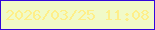文字の大きさ：3、枠の色：3207dc、背景の色：f1fac8、文字の色：feef89 無料ブログパーツのブログ時計