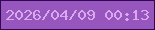 文字の大きさ：4、枠の色：320855、背景の色：9756bd、文字の色：daa8ee 無料ブログパーツのブログ時計