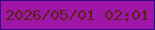 文字の大きさ：4、枠の色：320885、背景の色：9e15a8、文字の色：5a2310 無料ブログパーツのブログ時計