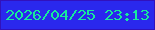 文字の大きさ：5、枠の色：3211bc、背景の色：2a28ed、文字の色：17ea9c 無料ブログパーツのブログ時計