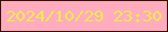 文字の大きさ：1、枠の色：321200、背景の色：ffacbf、文字の色：efeb4e 無料ブログパーツのブログ時計