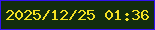 文字の大きさ：1、枠の色：3212ee、背景の色：122c0d、文字の色：f4e223 無料ブログパーツのブログ時計