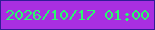 文字の大きさ：4、枠の色：321c97、背景の色：a92fe1、文字の色：2afa6e 無料ブログパーツのブログ時計