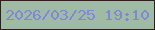 文字の大きさ：1、枠の色：321d1e、背景の色：9fbba5、文字の色：8087d7 無料ブログパーツのブログ時計