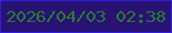 文字の大きさ：2、枠の色：321de2、背景の色：281274、文字の色：2a7c2f 無料ブログパーツのブログ時計