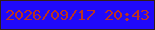 文字の大きさ：5、枠の色：321e18、背景の色：2009fa、文字の色：ba3221 無料ブログパーツのブログ時計